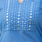 Sky Blue Cotton Kurta Pant Co-Ord Set with Mirror Work & Pockets