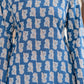 Blue Hand Block Printed Cotton Short Kurti with Back Tie