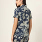 100% Cotton Navy Floral Shirt & Shorts Night Set for Women
