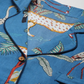 100% Cotton Blue Printed Shirt & Shorts Night Set for Women
