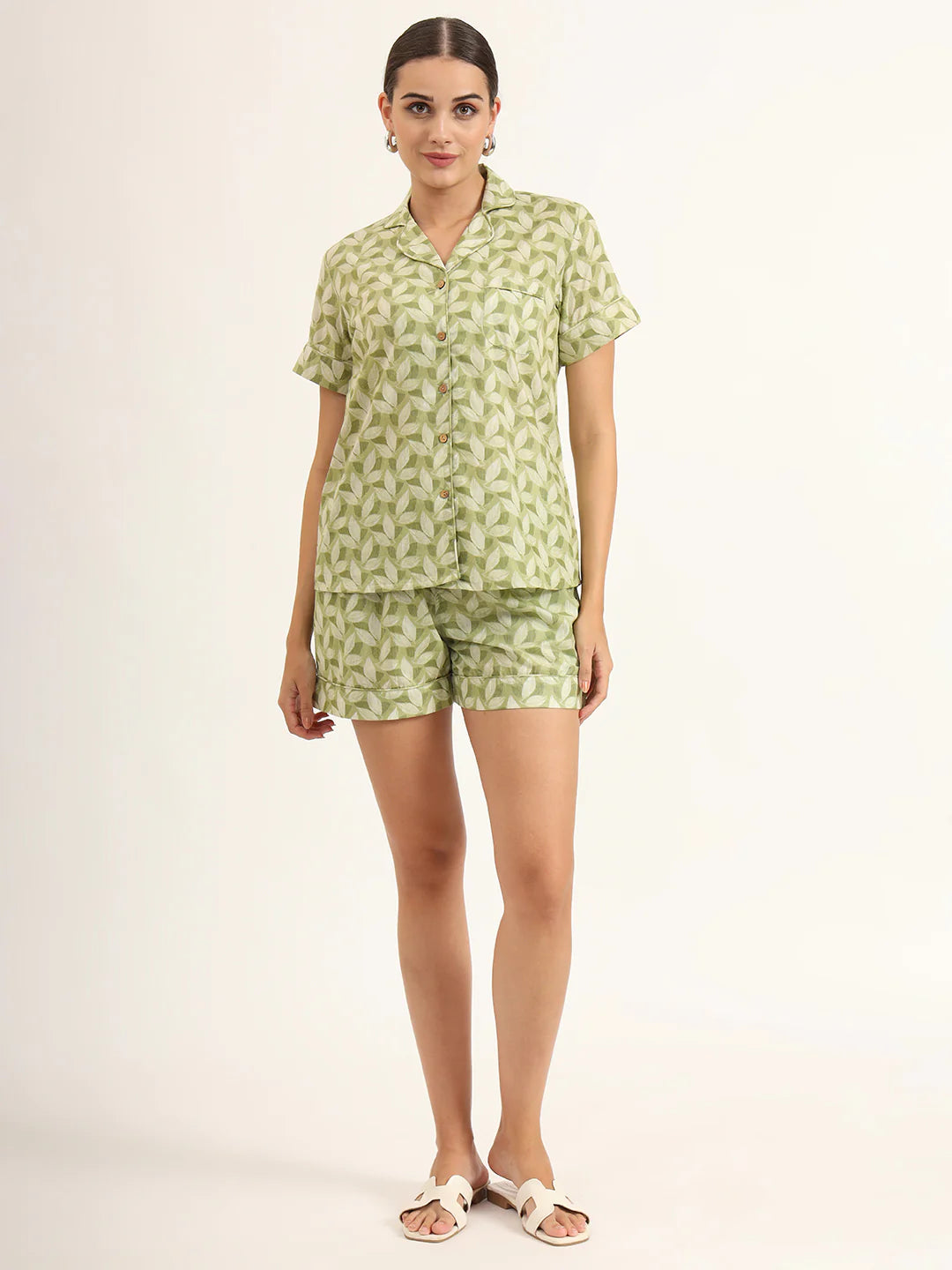 100% Cotton Baby Green Night Suit for Comfort