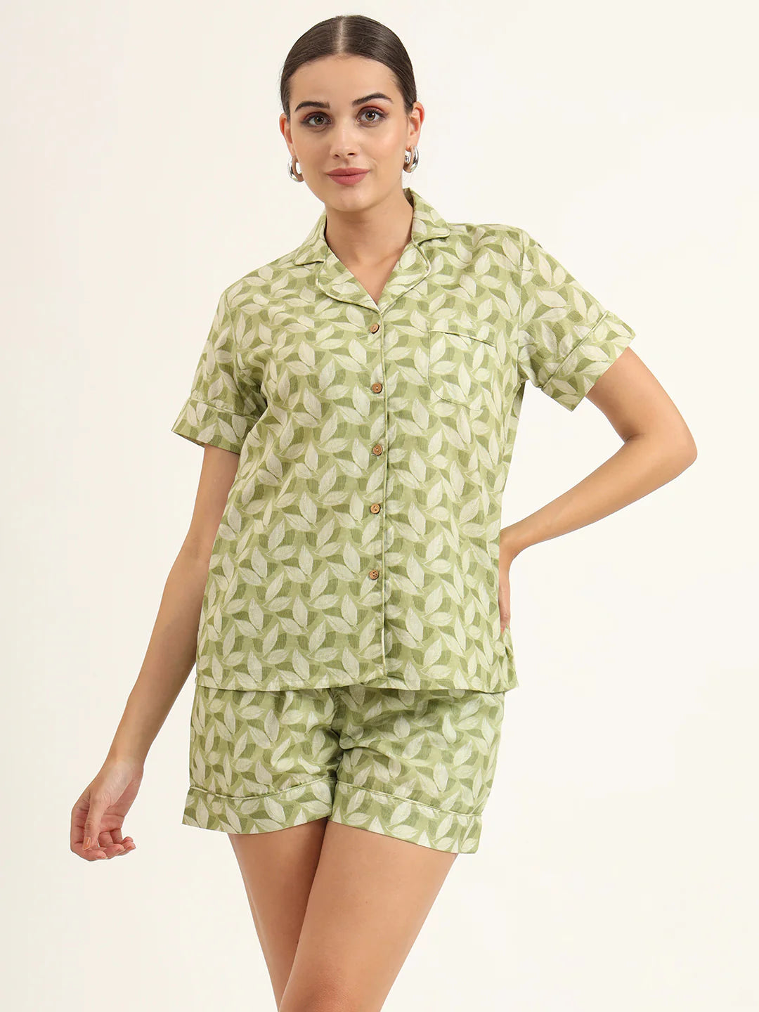100% Cotton Baby Green Night Suit for Comfort