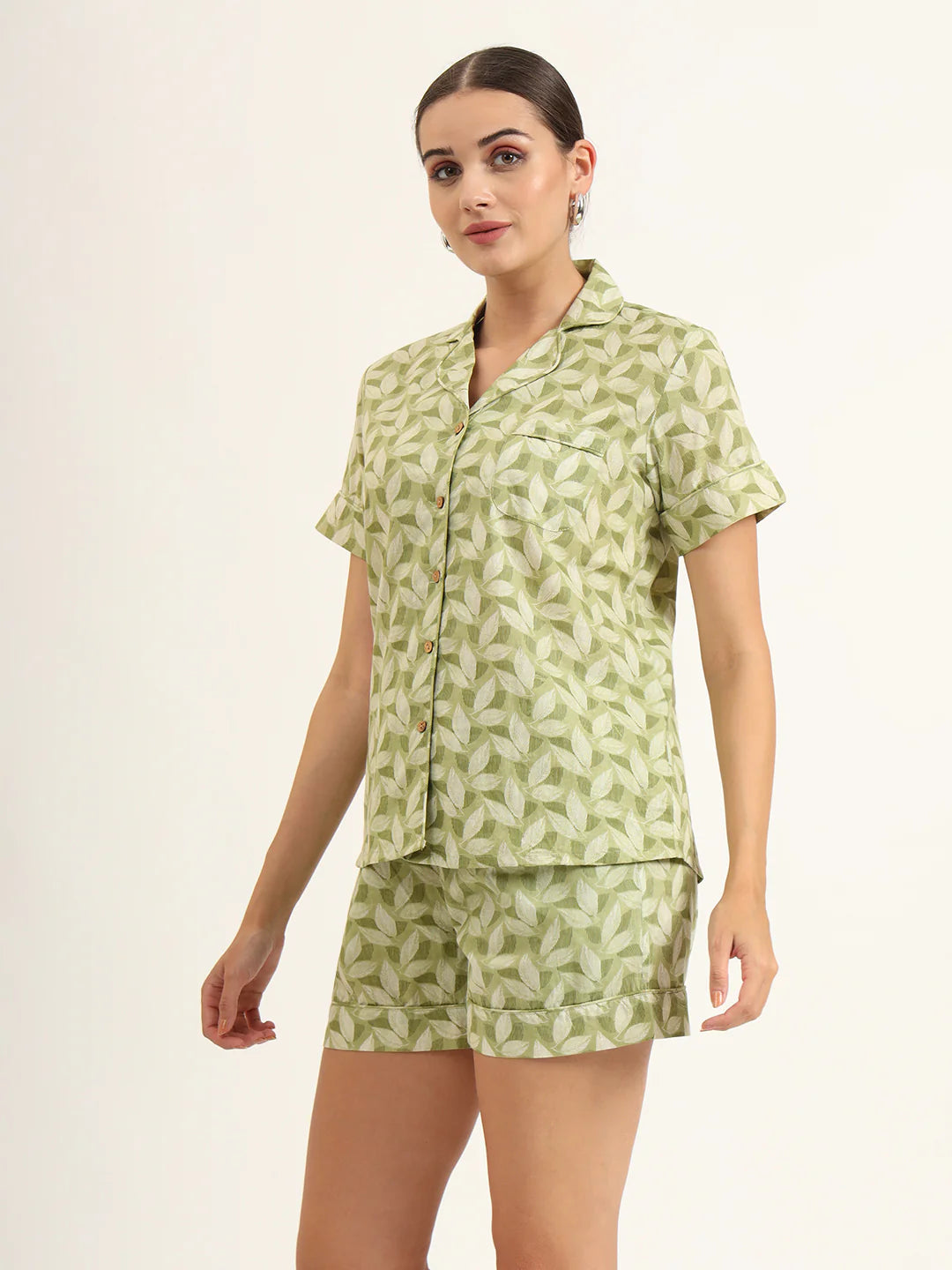 100% Cotton Baby Green Night Suit for Comfort