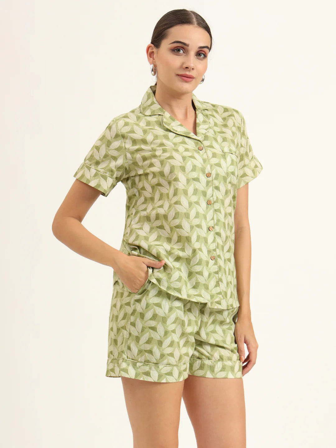 100% Cotton Baby Green Night Suit for Comfort