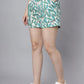 100% Cotton Mint Printed Shirt & Shorts Night Set for Women