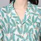 100% Cotton Mint Printed Shirt & Shorts Night Set for Women