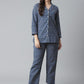 100% Cotton Indigo Mosaic Printed Full Length Night Suit