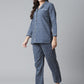 100% Cotton Indigo Mosaic Printed Full Length Night Suit