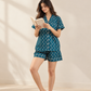 100% Cotton Women's Blue Flamingo Print Sleep Set