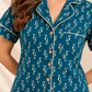 100% Cotton Women's Blue Flamingo Print Sleep Set