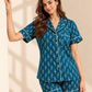 100% Cotton Women's Blue Flamingo Print Sleep Set