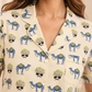 100% Cotton Women's Cream Camel Print Sleep Set