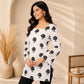 White Hand Block Printed Cotton Short Kurti With Back Tie.